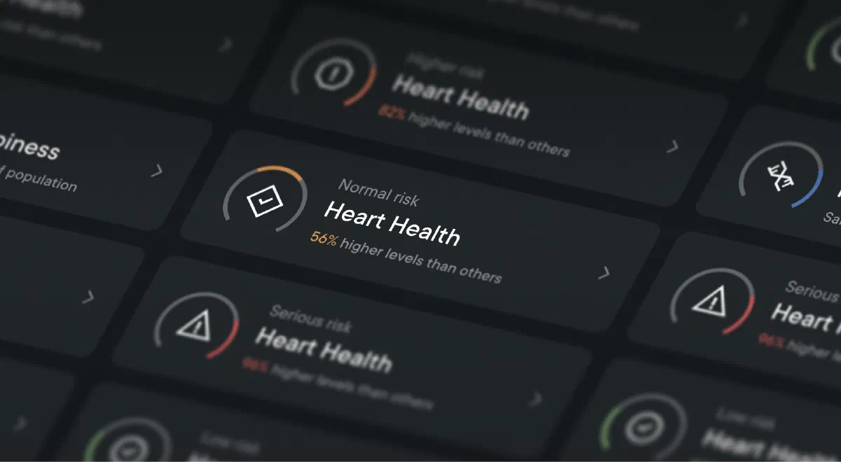 Freeage health insight cards with risk levels